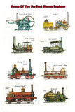 Vintage Railroad Wall Art Early Steam Locomotive Evolution Print , Steam Train Pictures, Railroad Art, Vintage Railway,