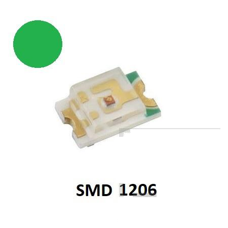 SMD LED 1206 Green Coice Of Packages Of 20, 50 or 100