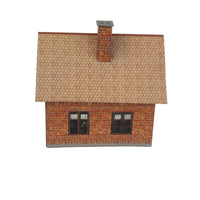 Scale Paper Model Small Brick House