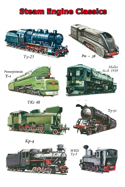 Vintage Railroad Wall Art Steam Engine Classics Print , Steam Train Pictures, Railroad Art, Vintage Railway,