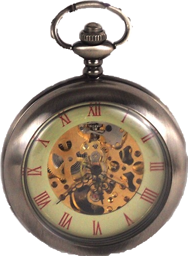 Clear Face Roman Mechanical Movement Skeleton Pocket Watch - Poland's Best Home & Hobby