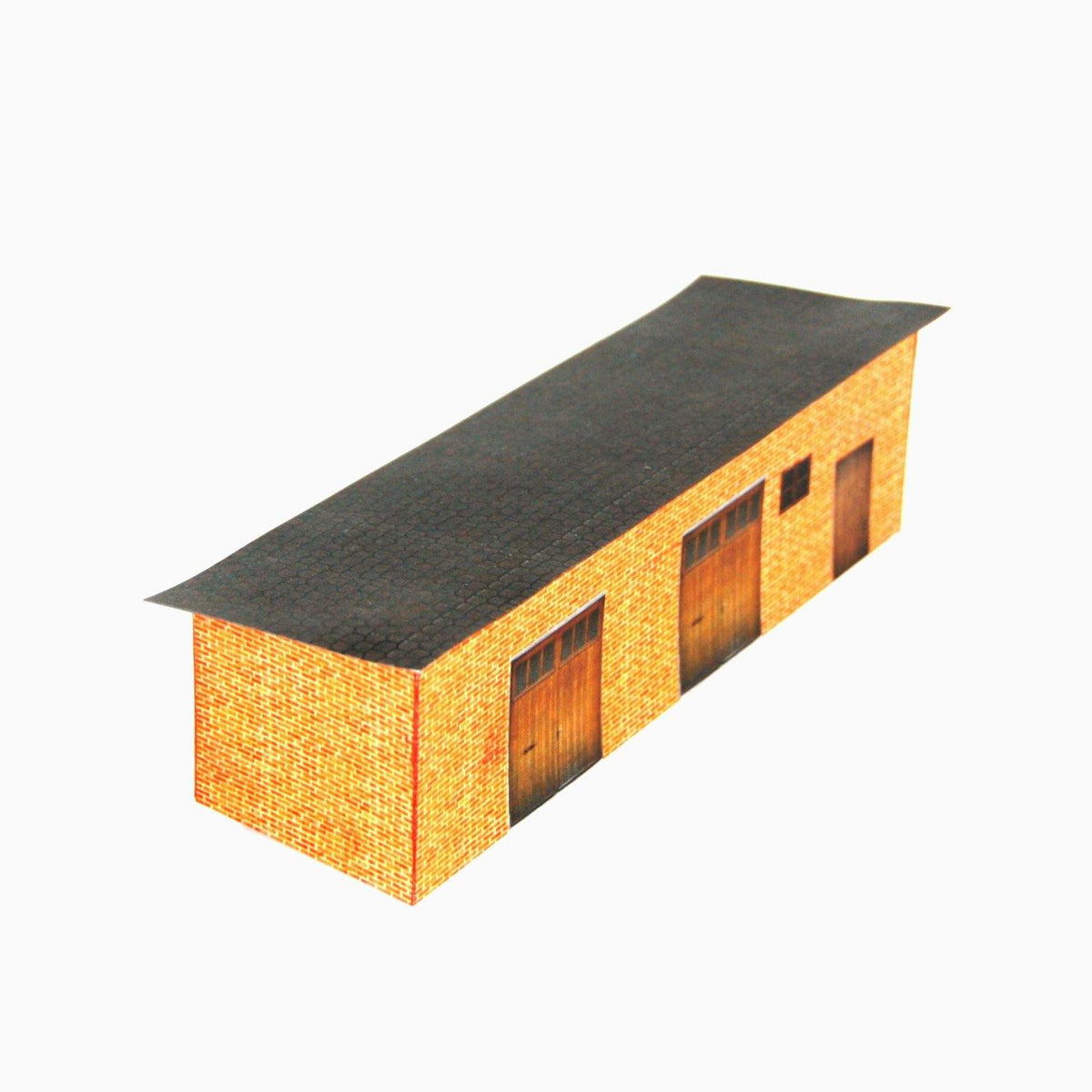 Ho Scale Paper Model Red Brick Barn – Model Scenery Center