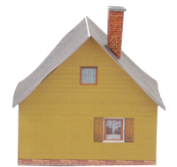 Scale Paper Model Painted Wood House